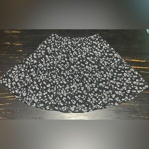 SHEIN Black Floral A-Line Skirt